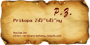 Prikopa Zétény névjegykártya